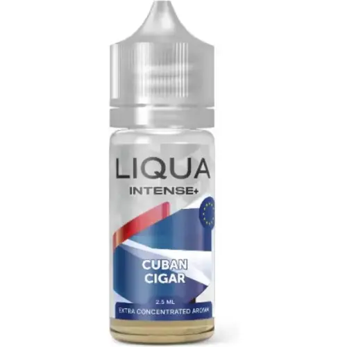 LIQUA-CUBAN-CIGAR-30ML-2,5ML-WAKEANDVAPE Υγρό αναπλήρωσης για ηλεκτρονικό τσιγάρο με πλούσια γεύση και έντονο άρωμα για μοναδική εμπειρία ατμίσματος. Κατάλληλο για όλα τα ηλεκτρονικά τσιγάρα και συμβατό με όλες τις συσκευές vape, προσφέρει ισορροπημένο χτύπημα και απολαυστικό vaping καθ’ όλη τη διάρκεια της ημέρας. Ιδανική επιλογή για όσους αναζητούν ποιοτικά υγρά αναπλήρωσης για καθημερινό άτμισμα. To liqua cuban cigar 30 ml με γεύση κουβανέζικου καπνού περιέχει 2,5ml pg. Συγκαταλέγεται στα καπνικά υγρά και υπάρχει δυνατότητα τοποθέτησης νικοτίνης.