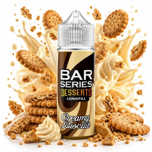 Bar-series-desserts-creamy-biscuit-krema-mpiskoto-120ml-wakeandvape.webp Το Creamy Biscuit 10ml της Bar Series Desserts συνδυάζει το γλυκό άρωμα μπισκότου με απαλές, κρεμώδεις νότες, δημιουργώντας έναν πλούσιο και απολαυστικό συνδυασμό γεύσεων. Ιδανικό για όσους προτιμούν γλυκά αρώματα με χαρακτήρα μπισκότου και κρέμας. Το προϊόν διατίθεται σε φιάλη συνολικής χωρητικότητας 120ml, η οποία περιέχει 10ml αρώματος.
