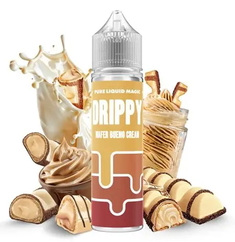 drippy-omerta-wafer-bueno-cream-20ml-60ml-wakeandvape ο Drippy Wafer Bueno Cream 20ml της Omerta Flavorshots συνδυάζει το άρωμα τραγανού wafer με γλυκές, κρεμώδεις νότες σοκολατένιας πραλίνας τύπου Bueno. Ένα απολαυστικό επιδόρπιο αρωματικό προφίλ για όσους αγαπούν τους συνδυασμούς σοκολάτας, γκοφρέτας και κρέμας.
